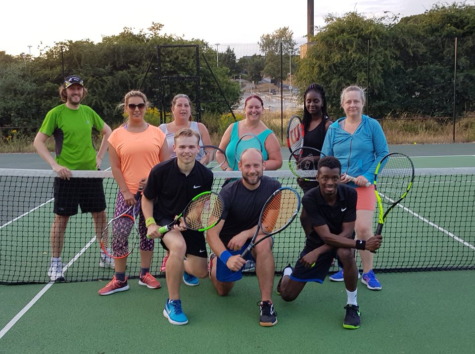 A group of social tennis players